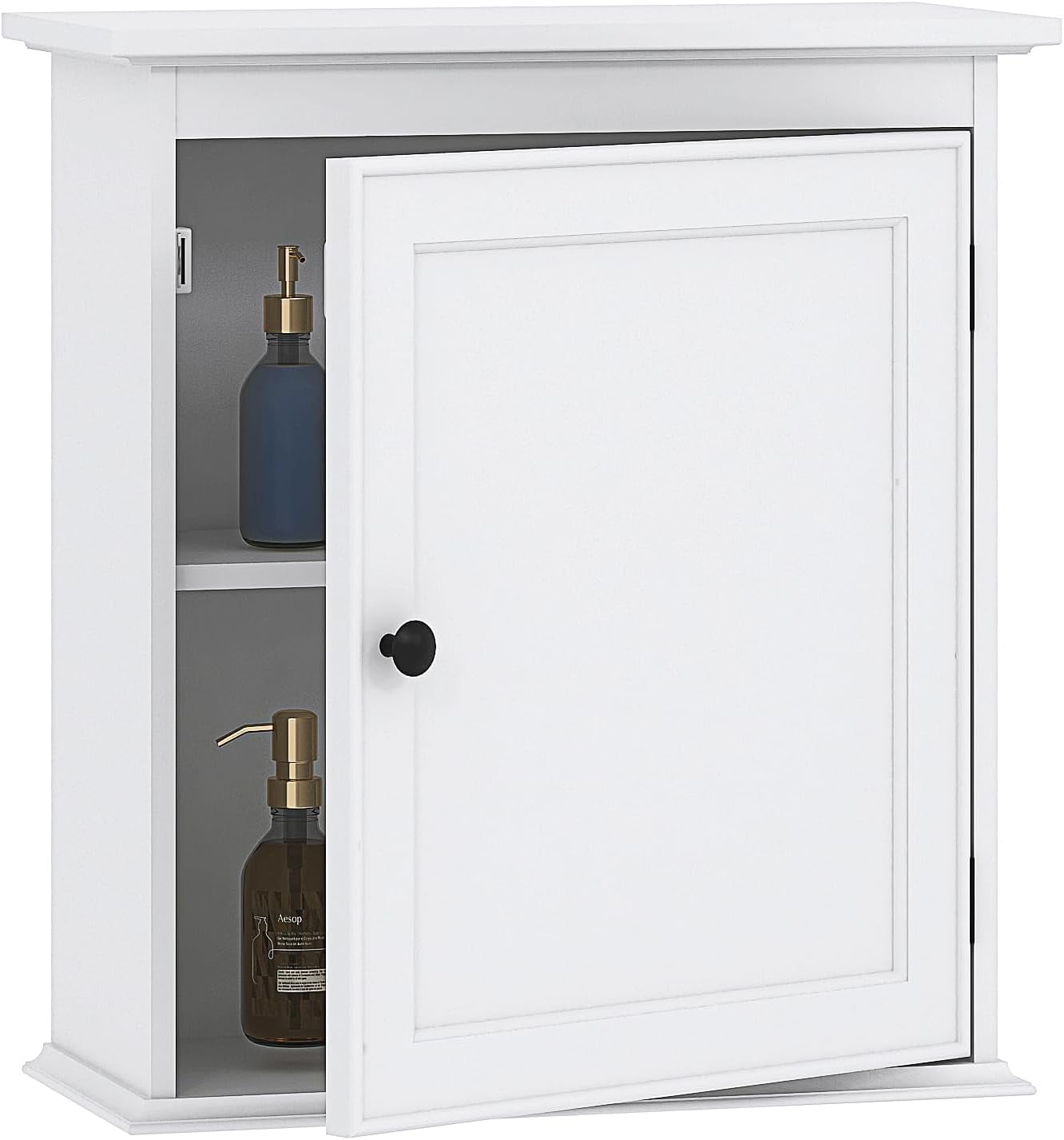Spirich Small Bathroom Wall Cabinet, Wall Mounted Storage Cabinet, Medicine Cabinet Organizer for Bathroom, Kitchen, Living Room, White