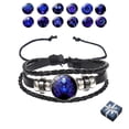 thumbnail image 1 of Spirilet Bracelet for Women&Mem, Zodiac Signs Spirit Bracelet, Serene Manifestation Bracelet, Multilayer Adjustable 12 Constellations PU Leather Zodiac Bangles Unisex, 1 of 8