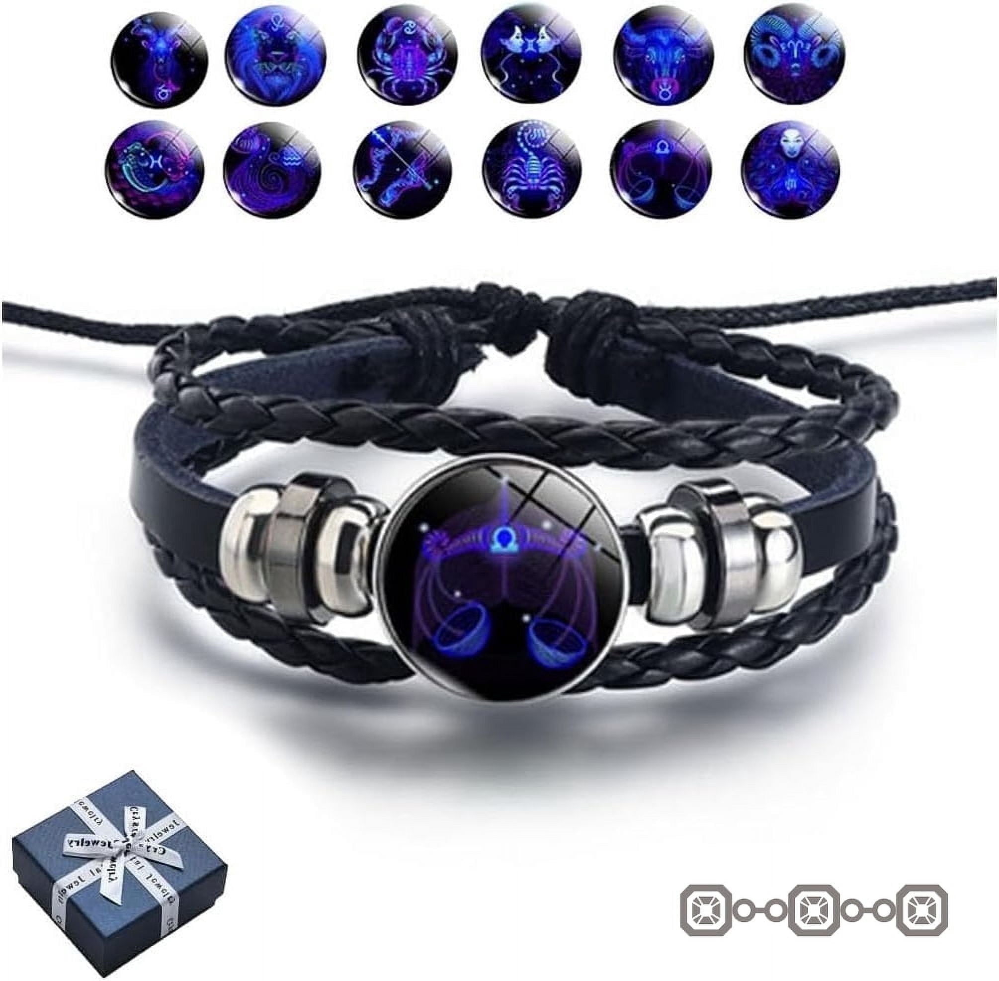 Spirilet Bracelet For Women&Mem, Zodiac Signs Spirit Bracelet, Serene Manifestation Bracelet Multilayer Adjustable 12 Constellations Pu Leather Zodiac Bang