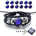 thumbnail image 1 of Spirilet Zodiac Manifestation Bracelet, Multilayer Adjustable 12 Constellations PU Leather Bangles Unisex, 1 of 10