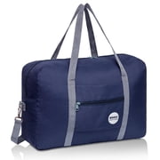For Spirit Airlines Personal Item Bag 18x14x8,Foldable Travel Duffel Bag with Shoulder Strap,Underseat Tote Carry on Luggage Duffle Overnight(Navy Blue)