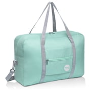 For Spirit Airlines Personal Item Bag 18x14x8, Foldable Travel Duffel Bag with Shoulder Strap, Underseat Tote Carry on Luggage Duffle Overnight Mint Green