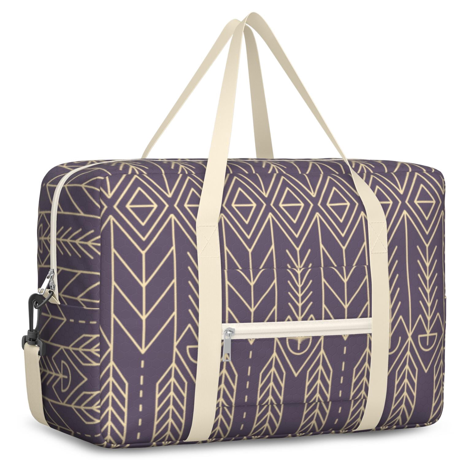 For Spirit Airlines Personal Item Bag 18x14x8 Inch, Boho Floral Weekender Travel Bag, Foldable Travel Duffel Bag Underseat Carry on Bag with Luggage Sleeve for Women and Men 30L