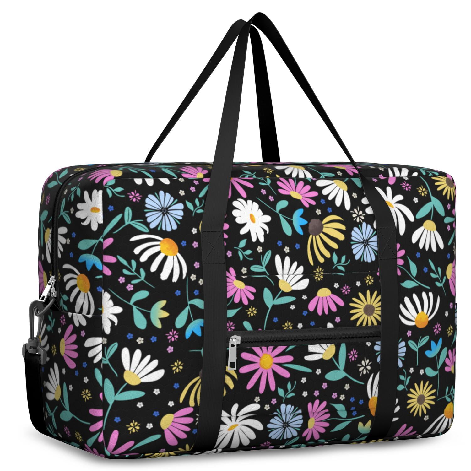 For Spirit Airlines Personal Item Bag 18x14x8 Inch, Boho Floral Weekender Travel Bag, Foldable Travel Duffel Bag Underseat Carry on Bag with Luggage Sleeve for Women and Men 30L