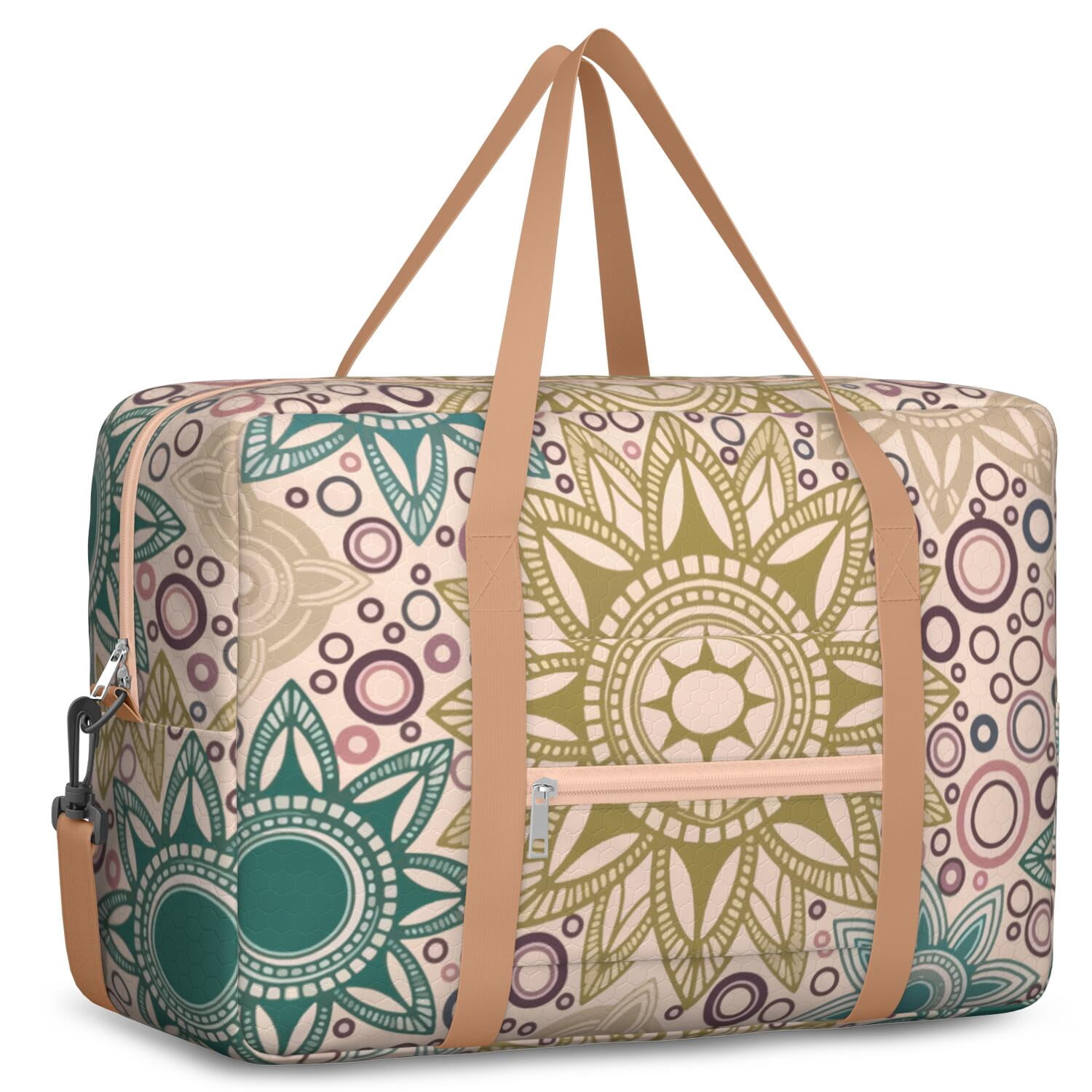 For Spirit Airlines Personal Item Bag 18x14x8 Inch, Boho Weekender Travel Bag, Foldable Travel Duffel Bag Underseat Carry on Bag with Luggage Sleeve for Women and Men 30L