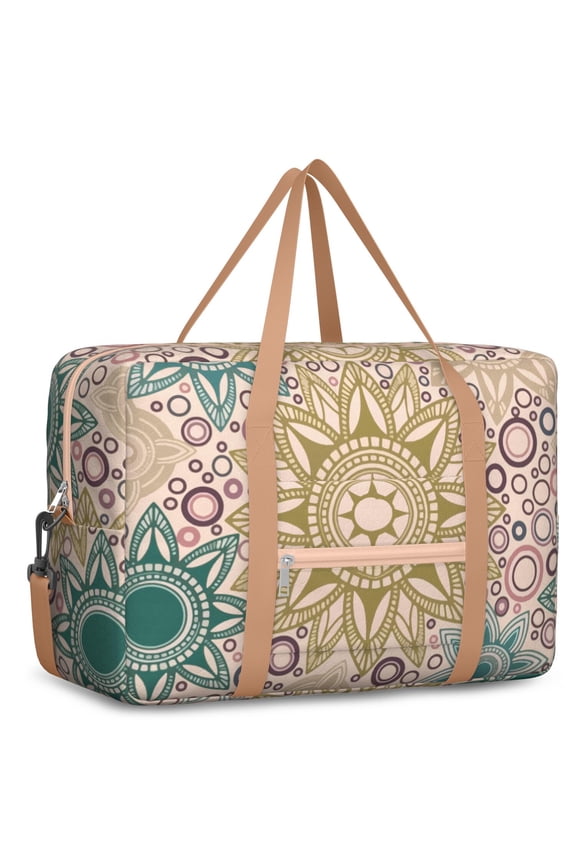 For Spirit Airlines Personal Item Bag 18x14x8 Inch, Boho Weekender Travel Bag, Foldable Travel Duffel Bag Underseat Carry on Bag with Luggage Sleeve for Women and Men 30L