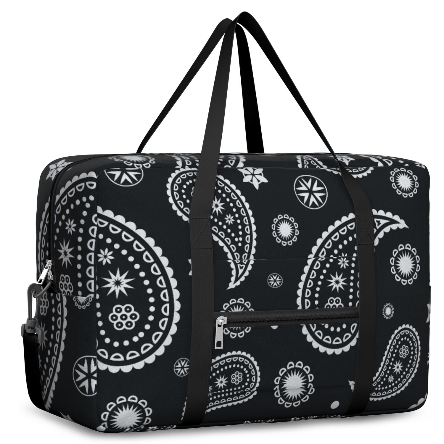 For Spirit Airlines Personal Item Bag 18x14x8 Inch, Floral Paisely Weekender Travel Bag, Foldable Travel Duffel Bag Underseat Carry on Bag with Luggage Sleeve for Women and Men 30L
