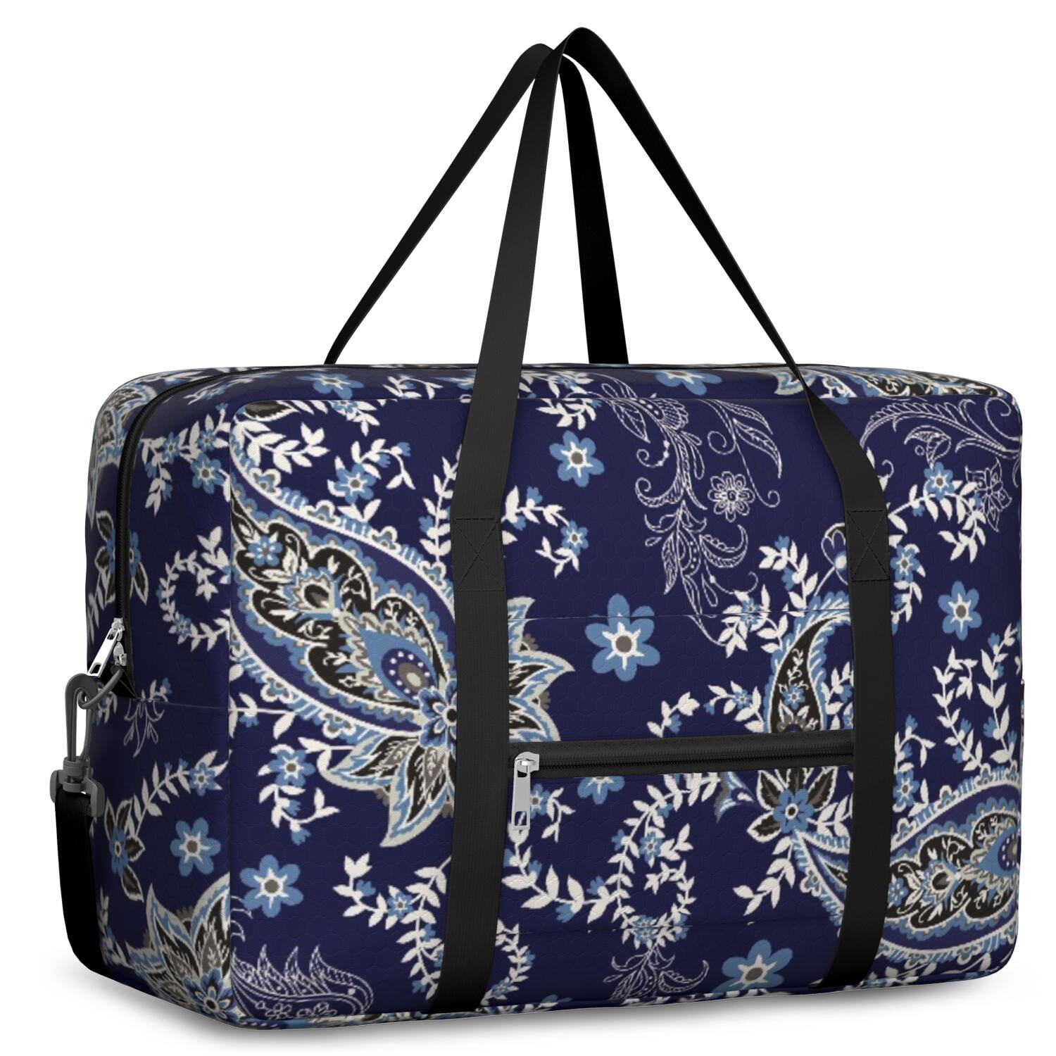 For Spirit Airlines Personal Item Bag 18x14x8 Inch, Floral Paisely Weekender Travel Bag, Foldable Travel Duffel Bag Underseat Carry on Bag with Luggage Sleeve for Women and Men 30L