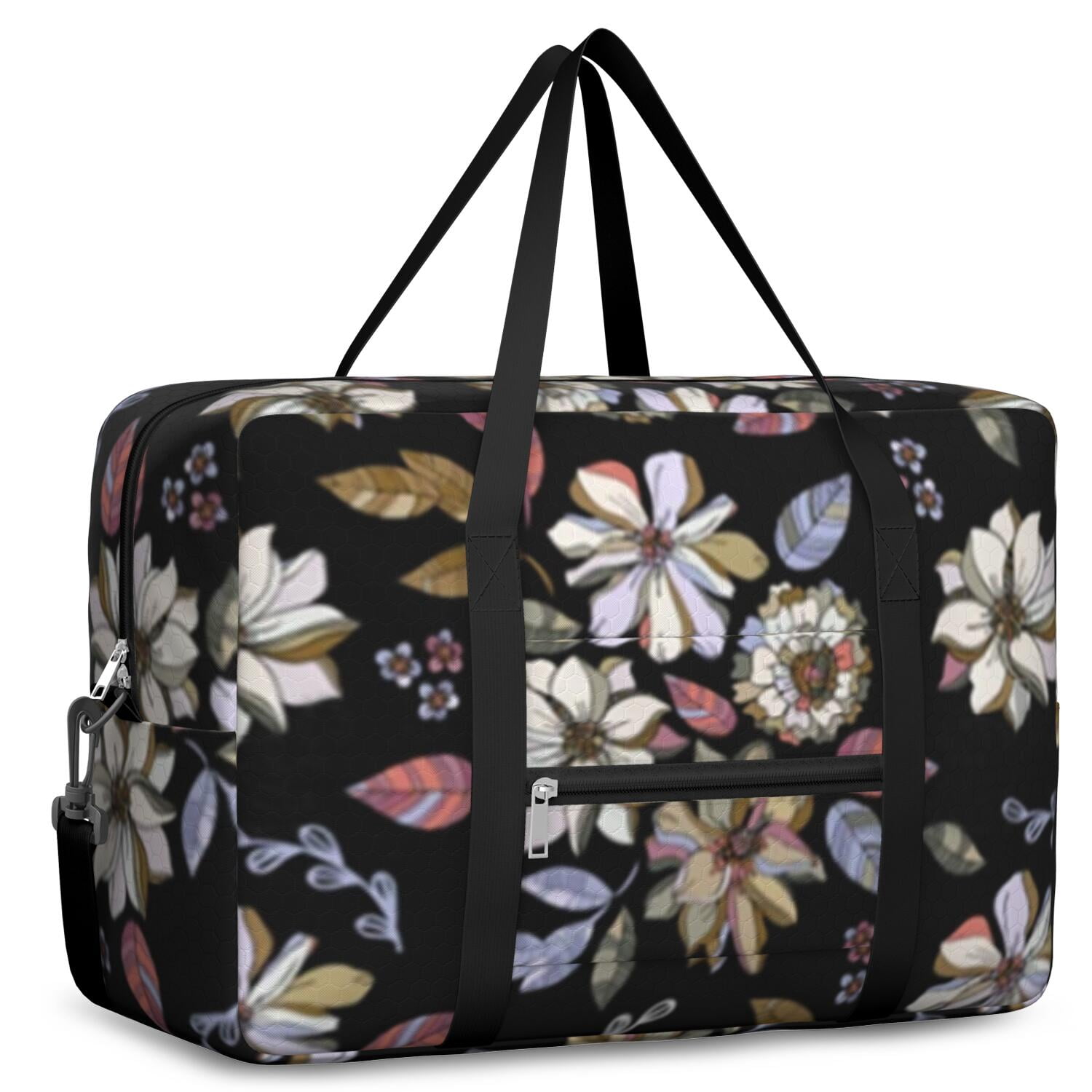 For Spirit Airlines Personal Item Bag 18x14x8 Inch, Floral Weekender Travel Bag, Foldable Travel Duffel Bag Underseat Carry on Bag with Luggage Sleeve for Women and Men 30L