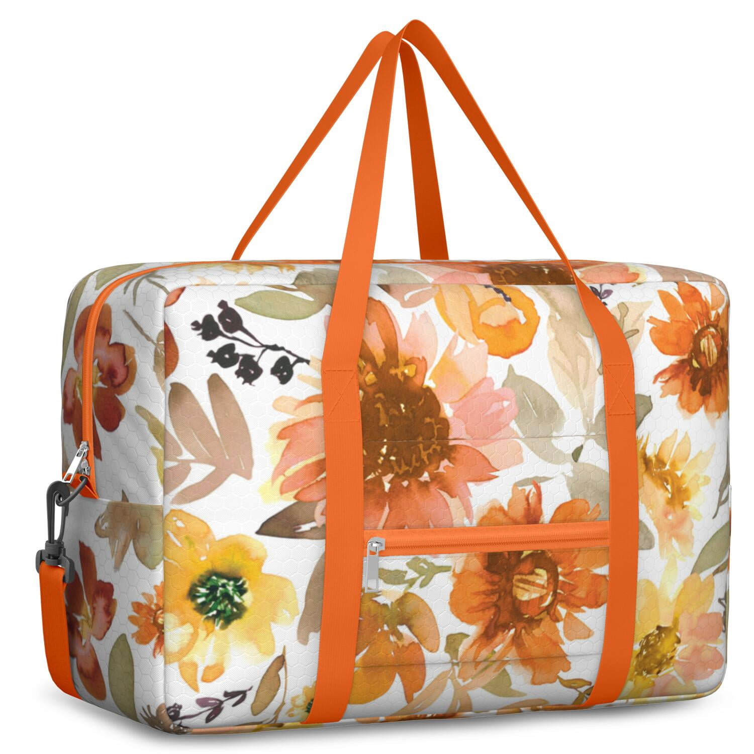 For Spirit Airlines Personal Item Bag 18x14x8 Inch, Floral Weekender Travel Bag, Foldable Travel Duffel Bag Underseat Carry on Bag with Luggage Sleeve for Women and Men 30L