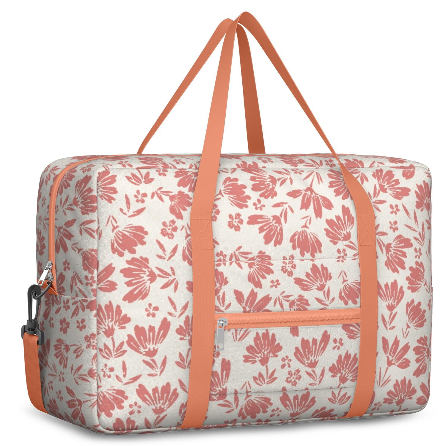 For Spirit Airlines Personal Item Bag 18x14x8 Inch, Floral Weekender Travel Bag, Foldable Travel Duffel Bag Underseat Carry on Bag with Luggage Sleeve for Women and Men 30L
