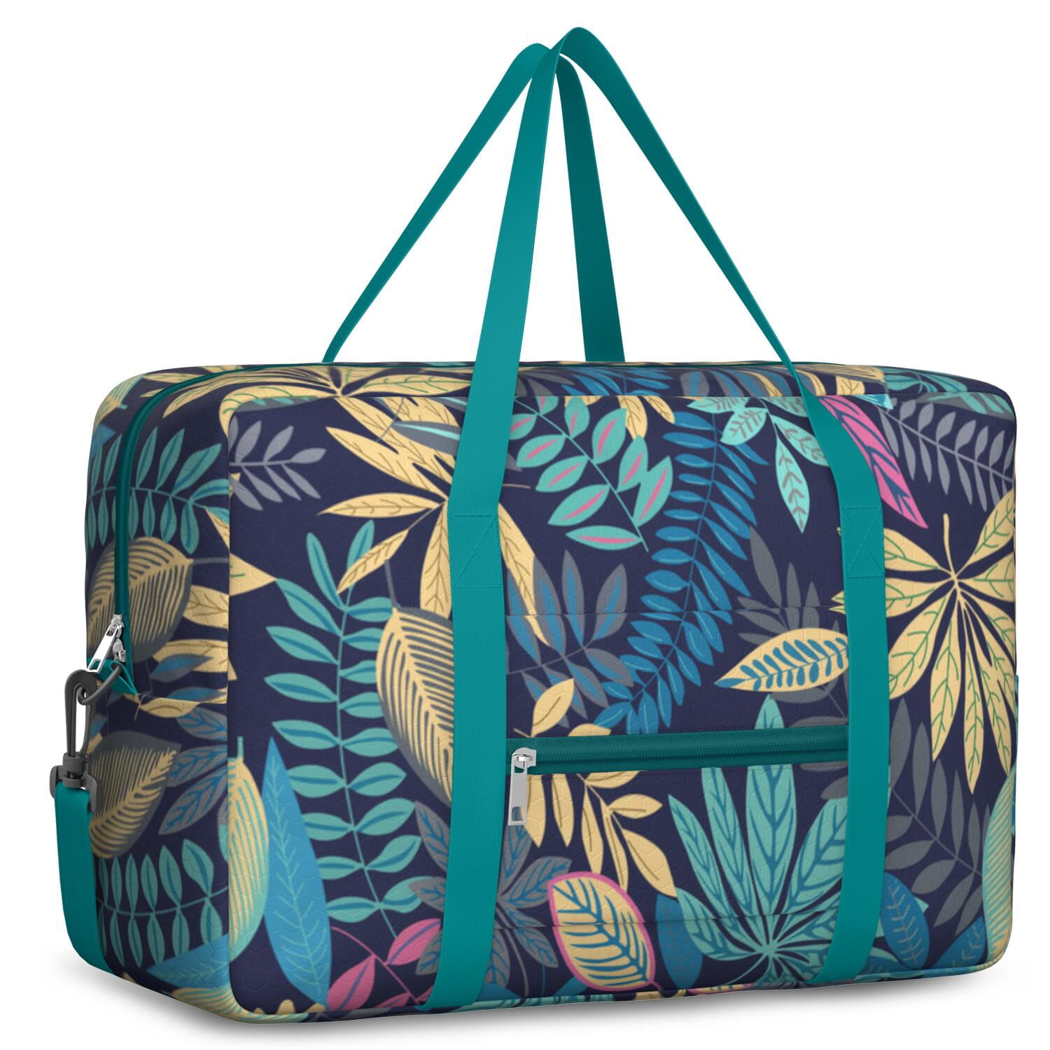 For Spirit Airlines Personal Item Bag 18x14x8 Inch, Floral Weekender Travel Bag, Foldable Travel Duffel Bag Underseat Carry on Bag with Luggage Sleeve for Women and Men 30L