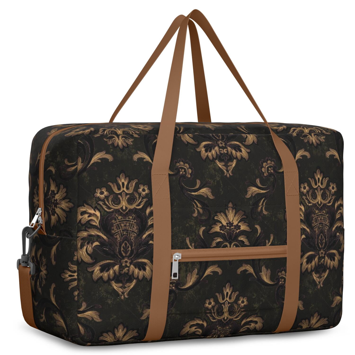 For Spirit Airlines Personal Item Bag 18x14x8 Inch, Floral Weekender Travel Bag, Foldable Travel Duffel Bag Underseat Carry on Bag with Luggage Sleeve for Women and Men 30L