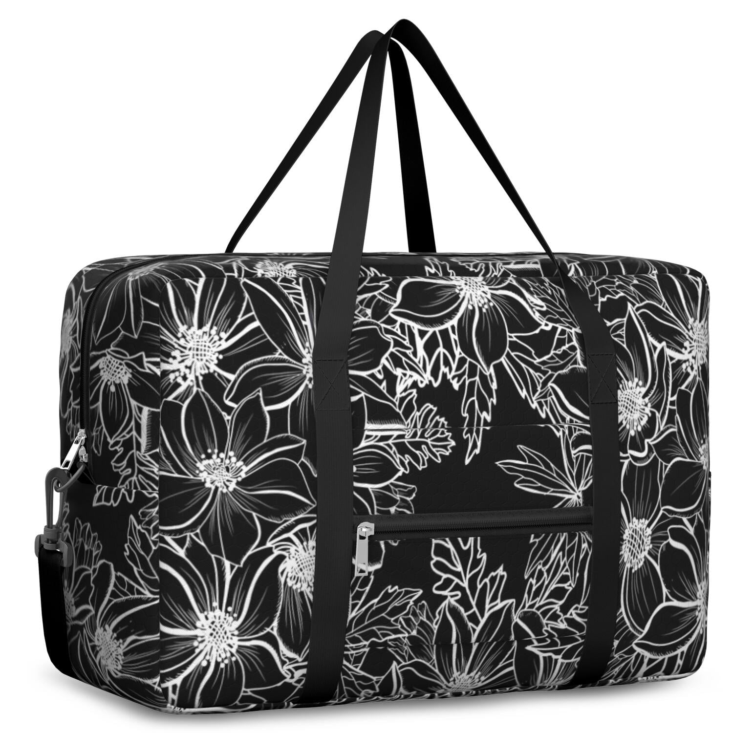For Spirit Airlines Personal Item Bag 18x14x8 Inch, Floral Weekender Travel Bag, Foldable Travel Duffel Bag Underseat Carry on Bag with Luggage Sleeve for Women and Men 30L