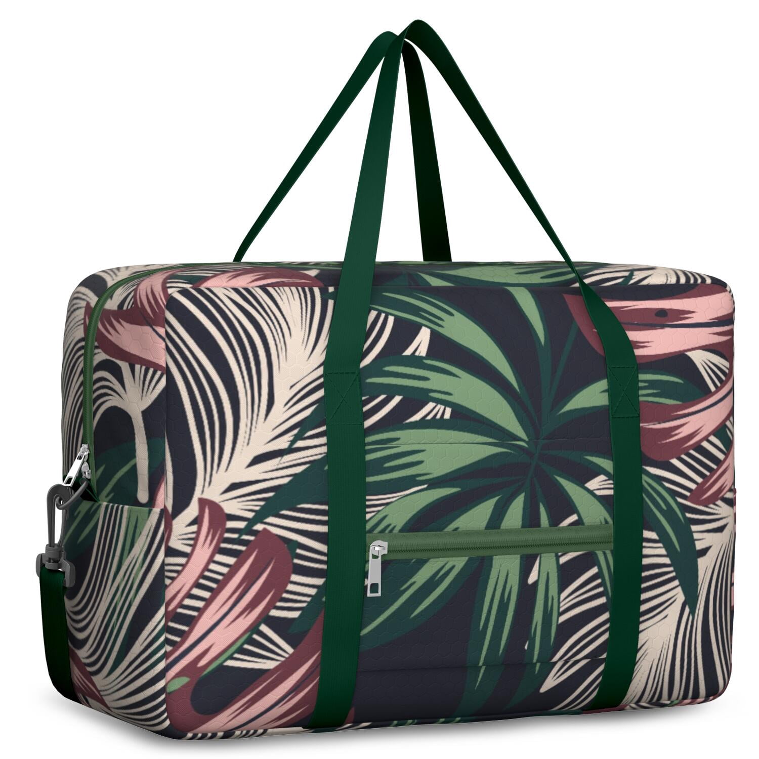 For Spirit Airlines Personal Item Bag 18x14x8 Inch, Floral Weekender Travel Bag, Foldable Travel Duffel Bag Underseat Carry on Bag with Luggage Sleeve for Women and Men 30L