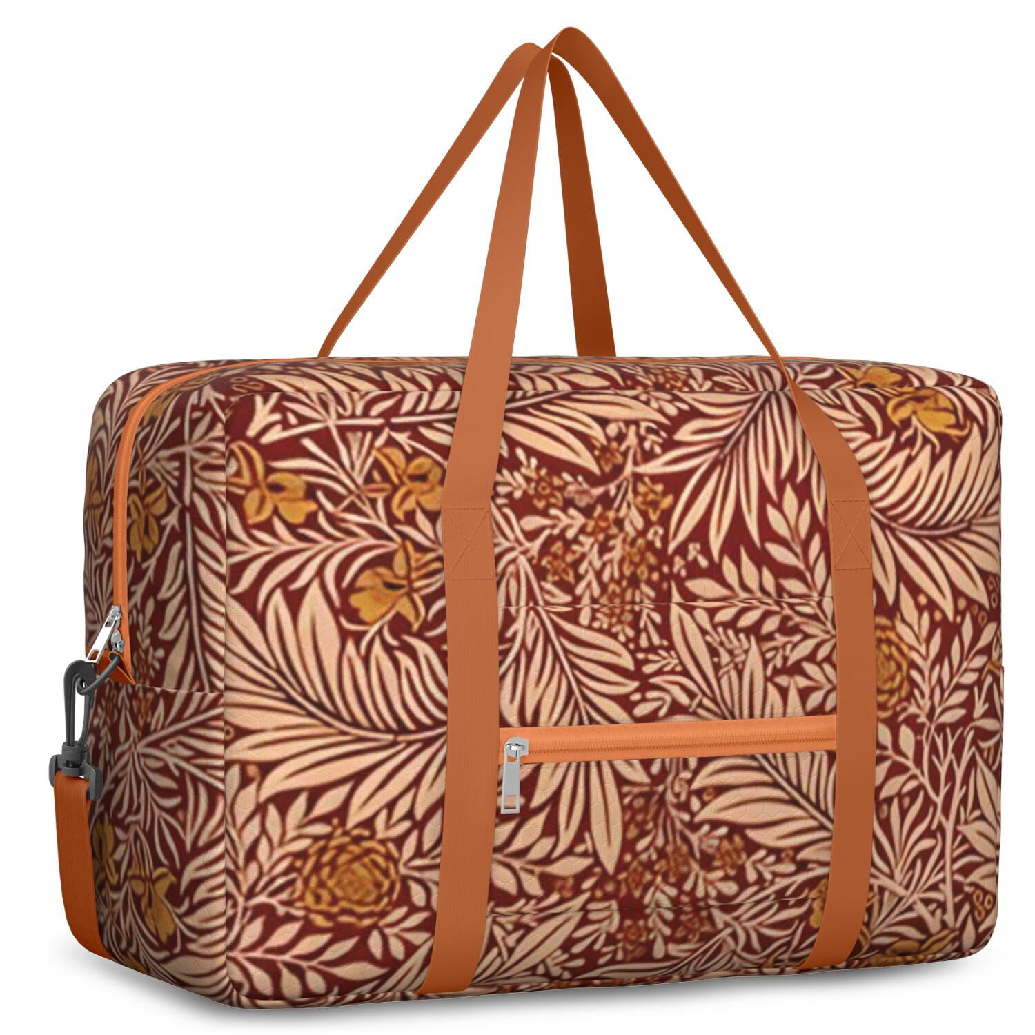 For Spirit Airlines Personal Item Bag 18x14x8 Inch, Floral Weekender Travel Bag, Foldable Travel Duffel Bag Underseat Carry on Bag with Luggage Sleeve for Women and Men 30L