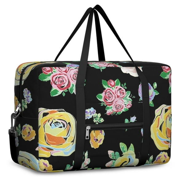 For Spirit Airlines Personal Item Bag 18x14x8 Inch, Floral Weekender Travel Bag, Foldable Travel Duffel Bag Underseat Carry on Bag with Luggage Sleeve for Women and Men 30L