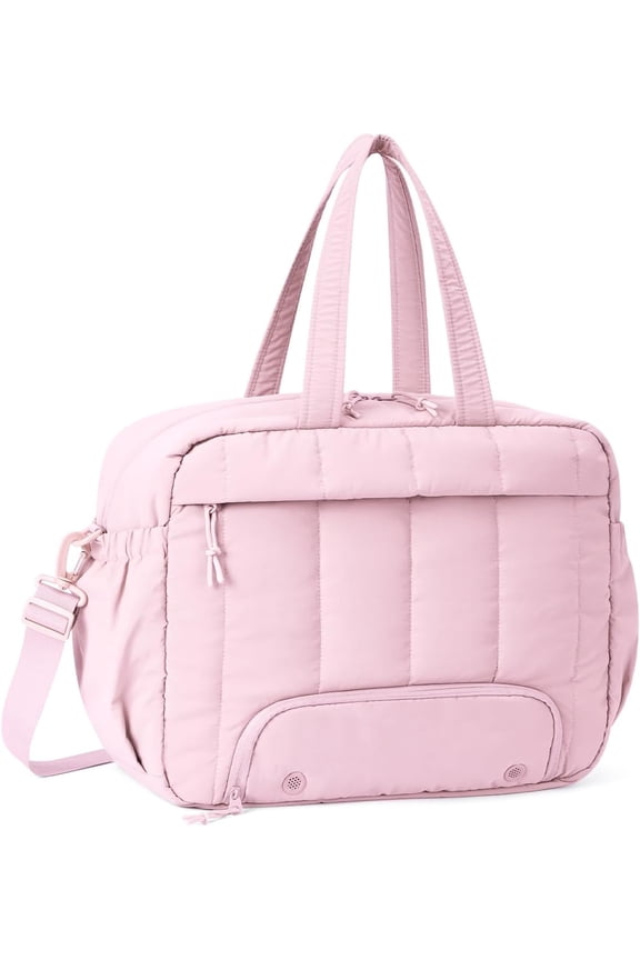 For Spirit Airlines Personal Item Bag 18x14x8 Puffer Travel Duffel Bag with Shoe Compartment Underseat Carry Luggage Fit 15.6-Inch Laptop Gym Bag for Women Men ()