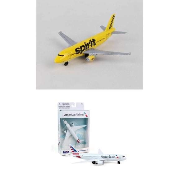Spirit, American Airlines Diecast Airplane Package - Two 5.5" Diecast Model Planes