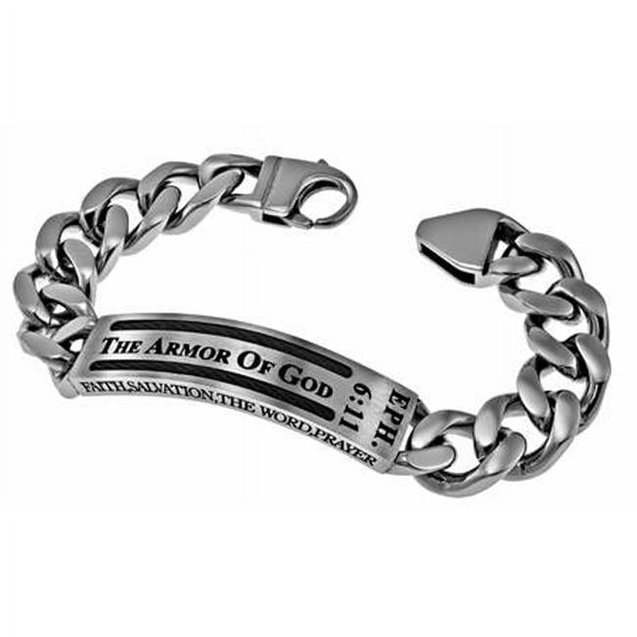 Spirit And Truth Jewelry 117620 Bracelet Cable Armor Of God Eph 6 11 Mens Sz 8