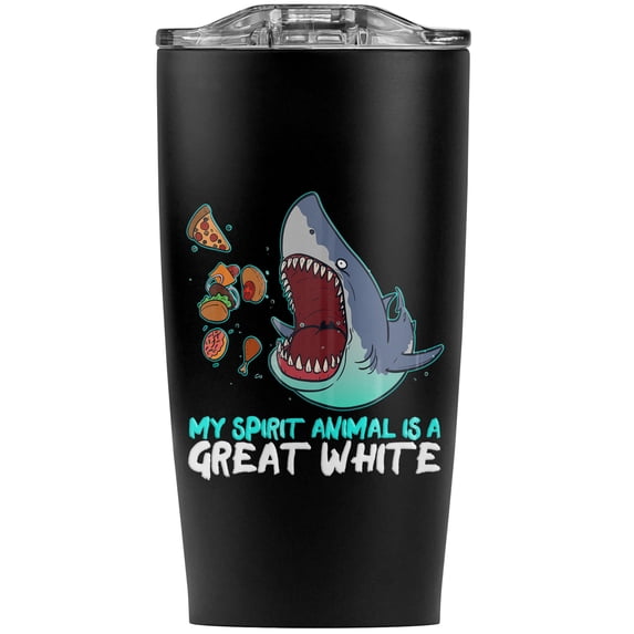 My Spirit Animal Is A Great White Shark Stainless Steel 20 oz Travel Tumbler, Vacuum Insulated & Double Wall with Leakproof Sliding Lid | Great for Coffee/Hot Drinks and Cold Beverages