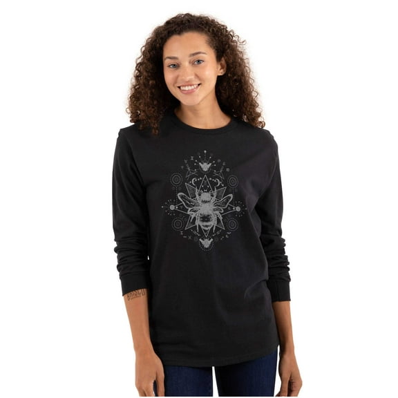 Spirit Animal Honeybee Symbolic Women Plus Size Long Sleeve Graphic Tee Brisco Brands 3X