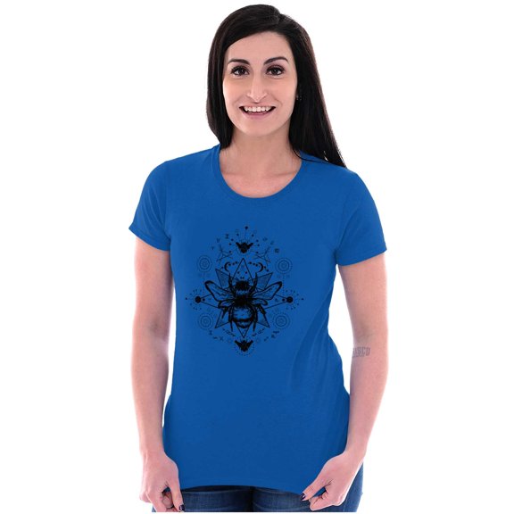 Spirit Animal Honeybee Symbolic Womens Slim Fit Graphic Tee Brisco Brands X