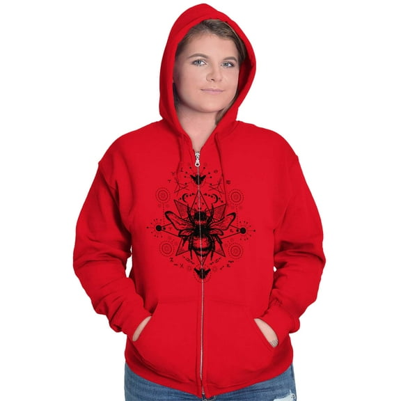 Spirit Animal Honeybee Symbolic Women Plus Size Zipper Hoodie Brisco Brands 5X