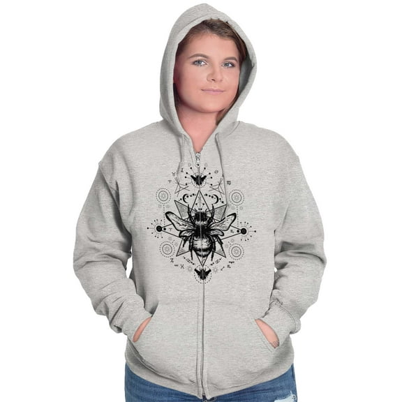 Spirit Animal Honeybee Symbolic Zip Hoodie Sweatshirt Women Brisco Brands S