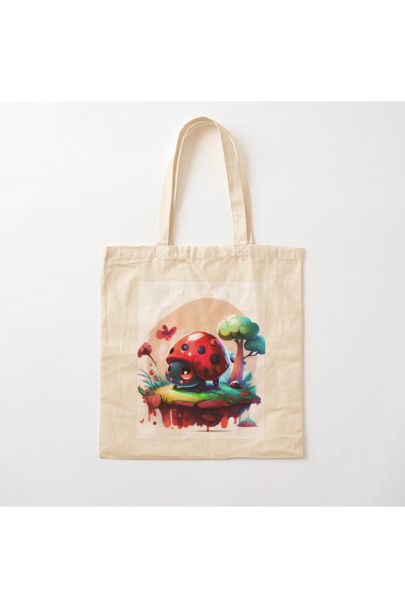 Spirit Animal: Ladybug Canvas Tote Bags, Reusable Shopping Bag