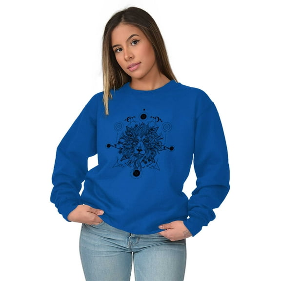 Spirit Animal Lion Pretty Symbolic Women Crewneck Sweatshirt Brisco Brands S