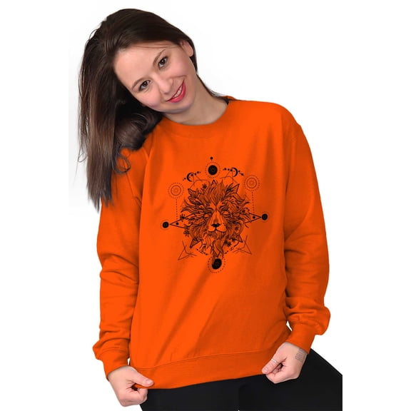 Spirit Animal Lion Pretty Symbolic Women Crewneck Sweatshirt Brisco Brands X