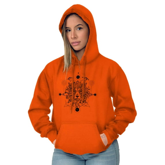Spirit Animal Lion Pretty Symbolic Women Plus Size Graphic Pullover Hoodie Brisco Brands 2X