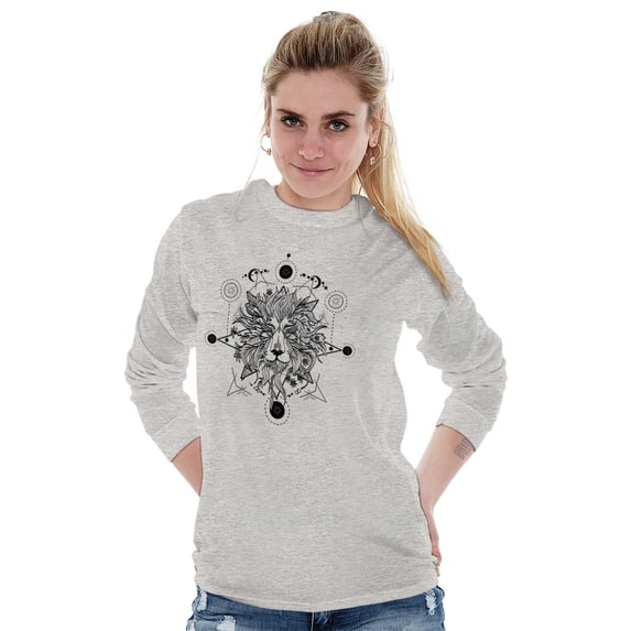 Spirit Animal Lion Pretty Symbolic Women's Long Sleeve T Shirt Brisco Brands M