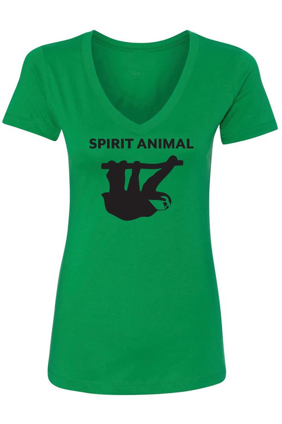 Spirit Animal Sloth Womens V-Neck T-Shirt