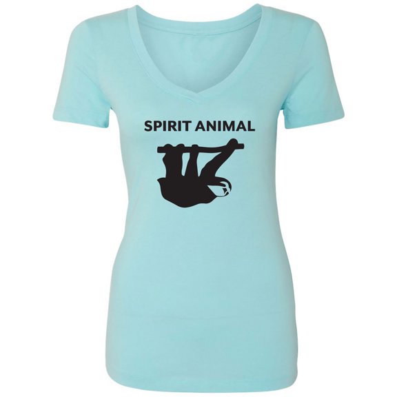 Spirit Animal Sloth Womens V-Neck T-Shirt