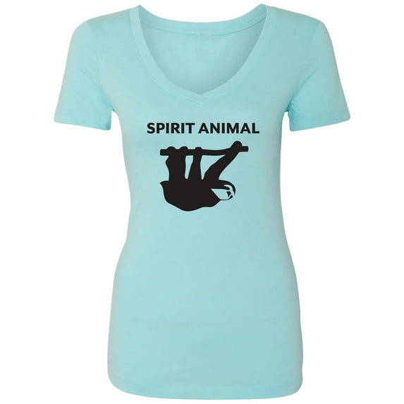 Spirit Animal Sloth Womens V-Neck T-Shirt