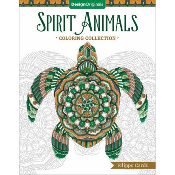 Pre-Owned Spirit Animals (Filippo Cardu Coloring Collection) (Design Originals) Adult Coloring Book with 32 Intricate Designs, including a Sloth, Butterfly, Cat, Bear, Fish, Horse, Owl, Paperback