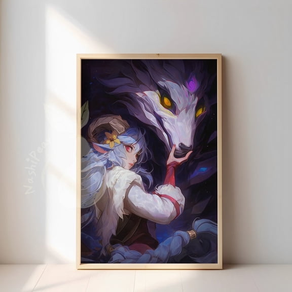 Spirit Blossom Kindred Poster, League of Legends Aesthetic Gaming Wall Art 24x36 Inches, UNFRAMED