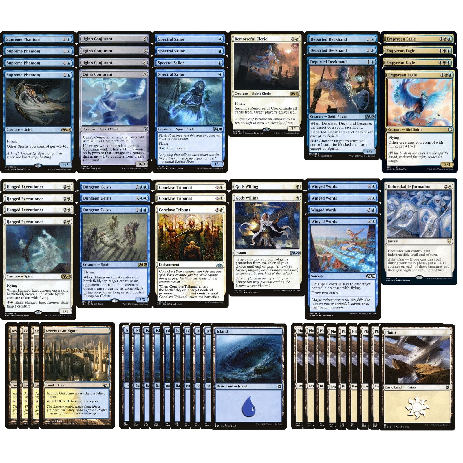 best 60 card deck mtg Elite Angel - Mono White - Modern & Pioneer Legal - Custom Built - Magic The Gathering - card deck thats pre 60 Card Deck - TEMPERED