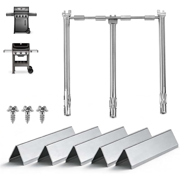 Spirit E-310 Parts 7636 Flavorizer Bars & 69787 Burner Tubes for Weber Spirit & Spirit II 300 Series E310 E320 E330 S310 S320 S330 with Front Control, 15.3" Heat Plates & 18" Grill Burners