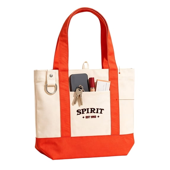 Spirit EST 1993 Canvas Tote Bag, Halloween Mini Tote Purse, Reusable Shoulder Handbag for Party, Shopping, Travel & Daily Use
