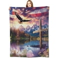 thumbnail image 1 of Spirit of Freedom Majestic Eagle Blanket,American Flag Cross Patriotic Throw Blankets,Gifts for Adults,Lightweight Soft Fleece,for Sofa Couch Bed Room Travel,Birthday Christian Decor,50x60in, 1 of 5