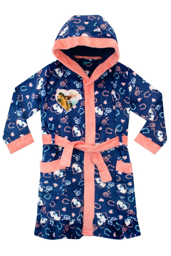 Girls Bathrobe Navy Sizes 2T-6