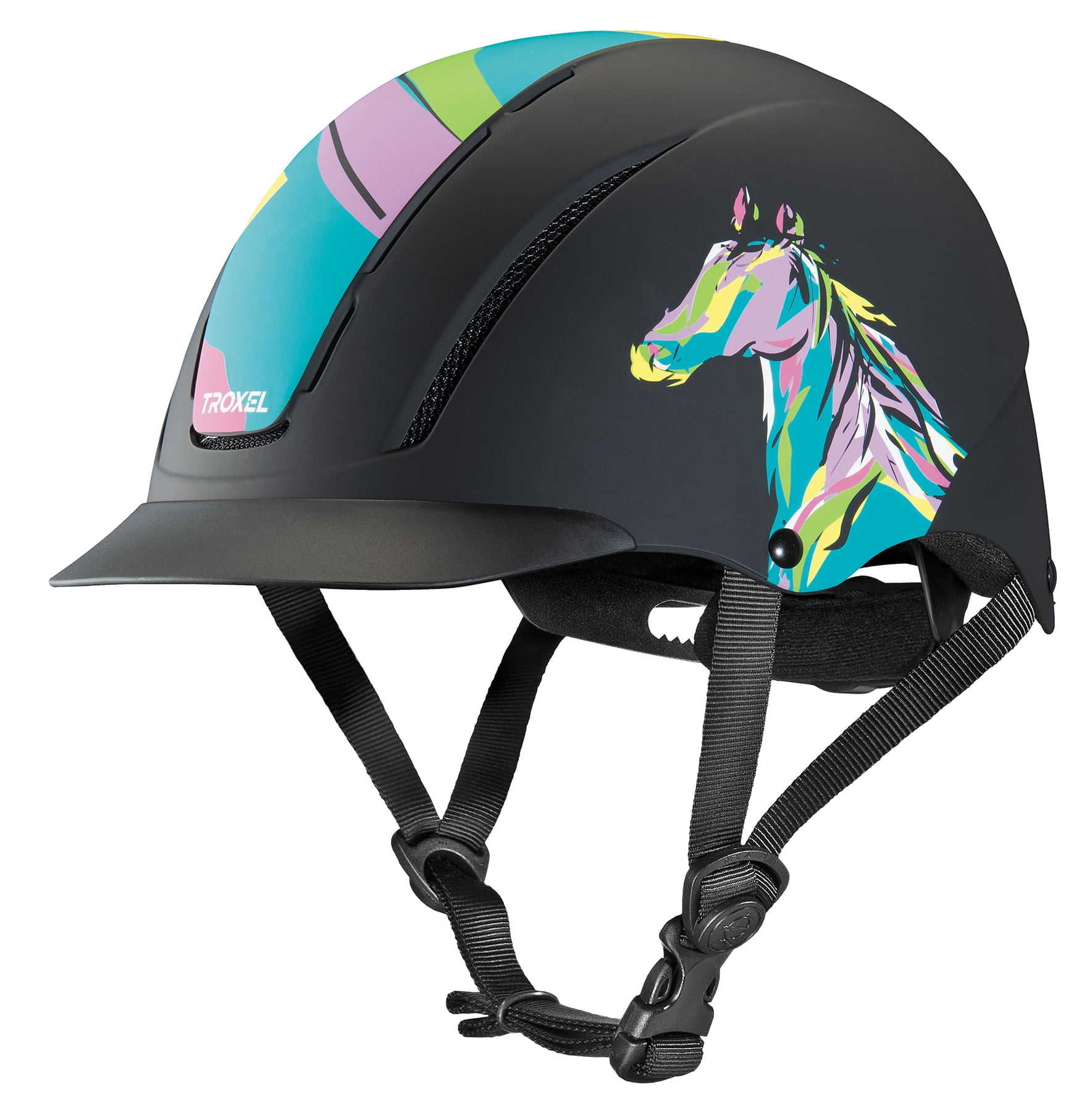 Troxel Spirit Low Profile Western Riding Helmet - Safety & Style Pop Art Pony / XSmall