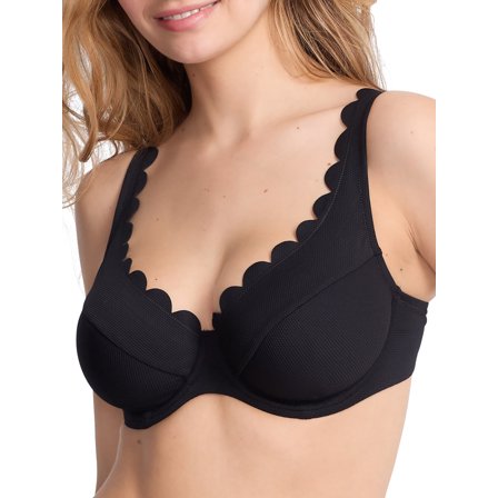 Panache BLACK Spirit Lauren Plunge Bikini Swim Top, US 36DD, UK 36DD