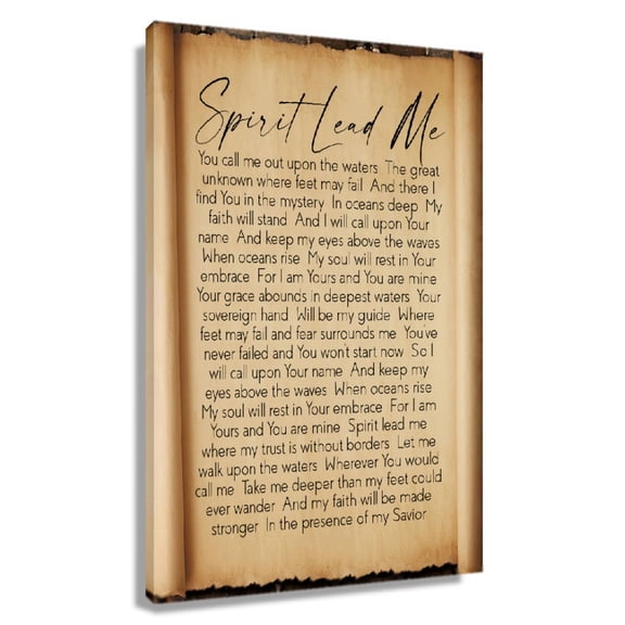 Spirit Lead Me Lyrics Wall Art Prints Decor Home Living Room Vertical Pictures Giclee Artwork for Bathroom Painting Panels Pictures for Bedroom
