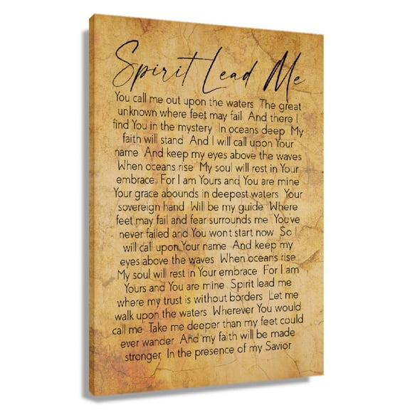 Spirit Lead Me Lyrics Wall Art Vintage Prints Poster Canvas Artwork Wall Decorative Giclee Art Decoration Painting Living Room Modern Bedroom