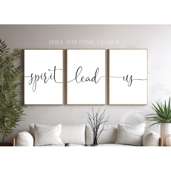Spirit Lead Us Religious Poster Prints Set Minimalist Home Wall Art Set 3