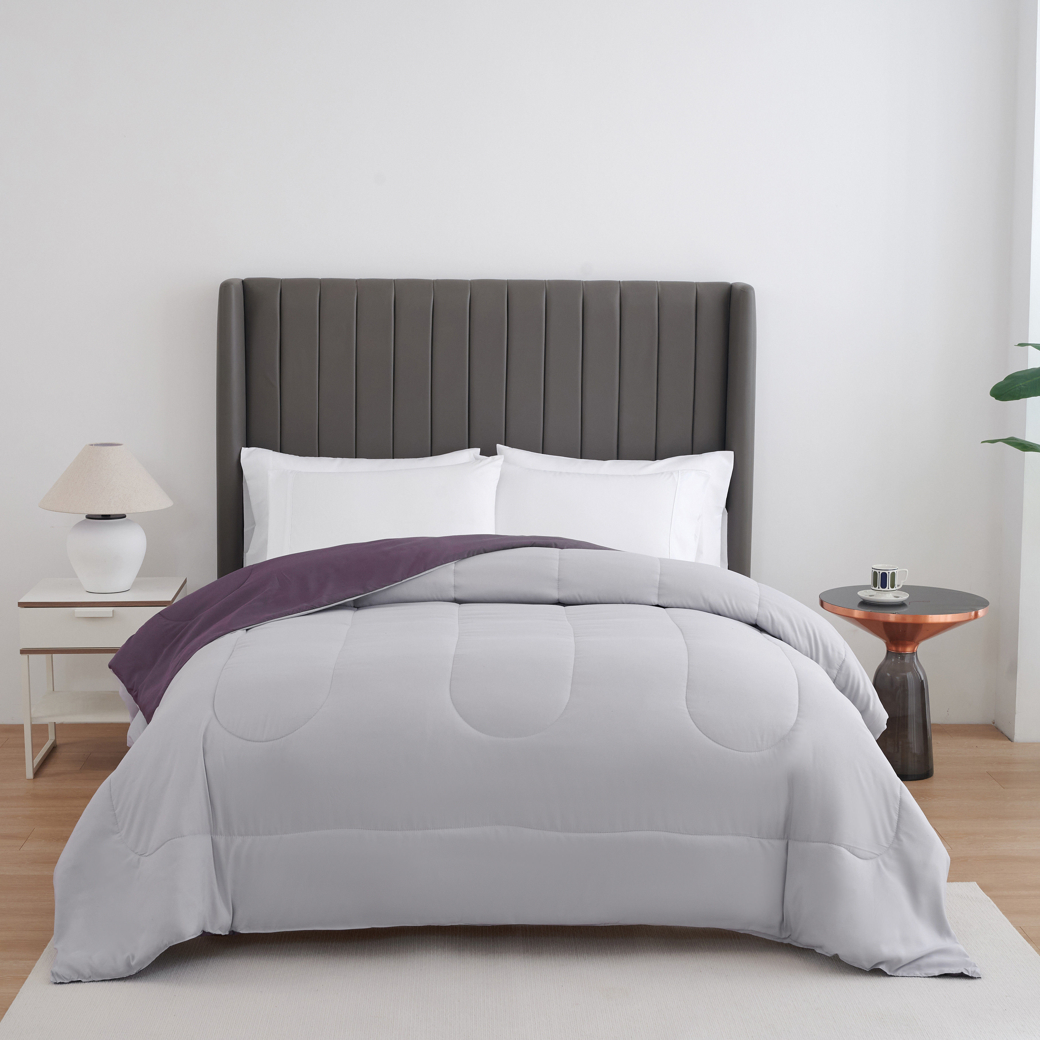 Spirit Linen Home 1pc Reversible Comforter Boscov Orchid/Lavender